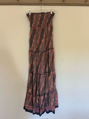 Free People boho strapless maxi